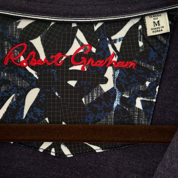 Robert Graham Eggleston 1/4 Zip Pullover Purple Blue Men’s Size Medium NWT - Picture 7 of 13